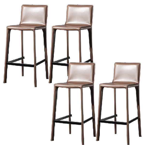 Contemporary Metal Counter Height Stools Low Back Stool for Bar
