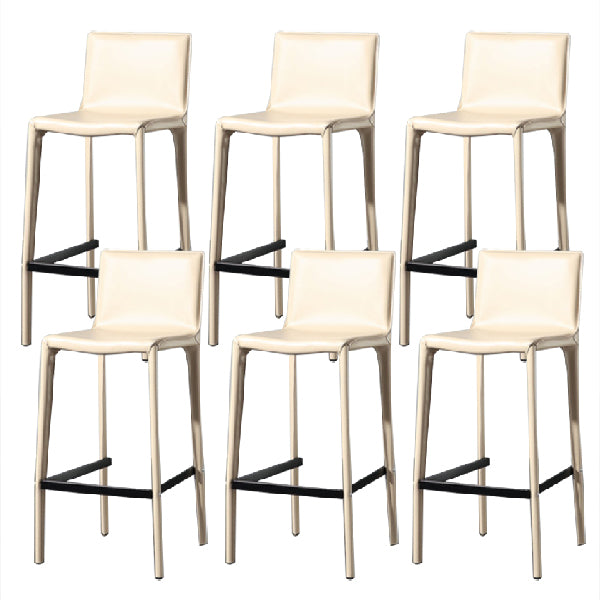 Contemporary Metal Counter Height Stools Low Back Stool for Bar