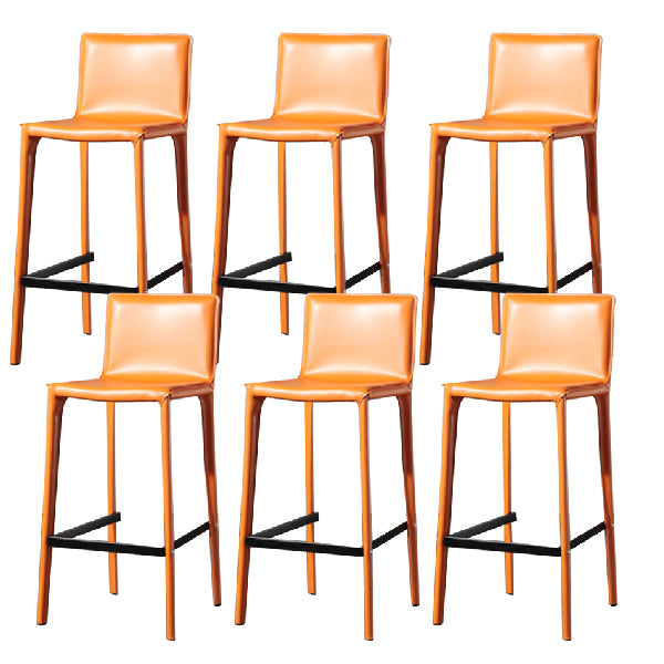 Contemporary Metal Counter Height Stools Low Back Stool for Bar