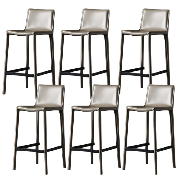 Contemporary Metal Counter Height Stools Low Back Stool for Bar