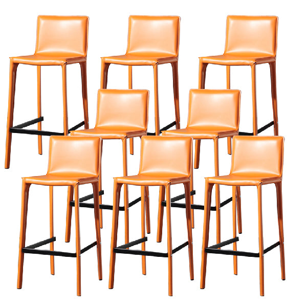 Contemporary Metal Counter Height Stools Low Back Stool for Bar