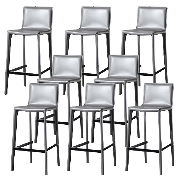 Contemporary Metal Counter Height Stools Low Back Stool for Bar