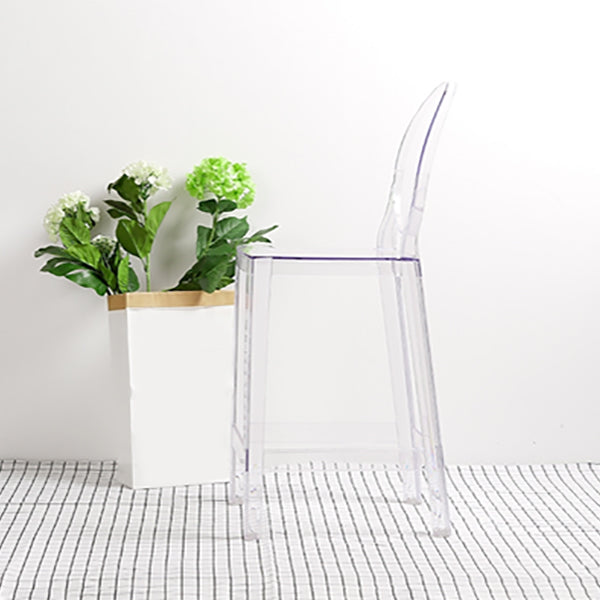 Industrial Backrest Armless Counter Chair Plastic Bar Stool with 4 Legs