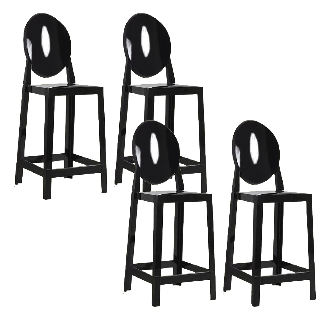 Industrial Backrest Armless Counter Chair Plastic Bar Stool with 4 Legs