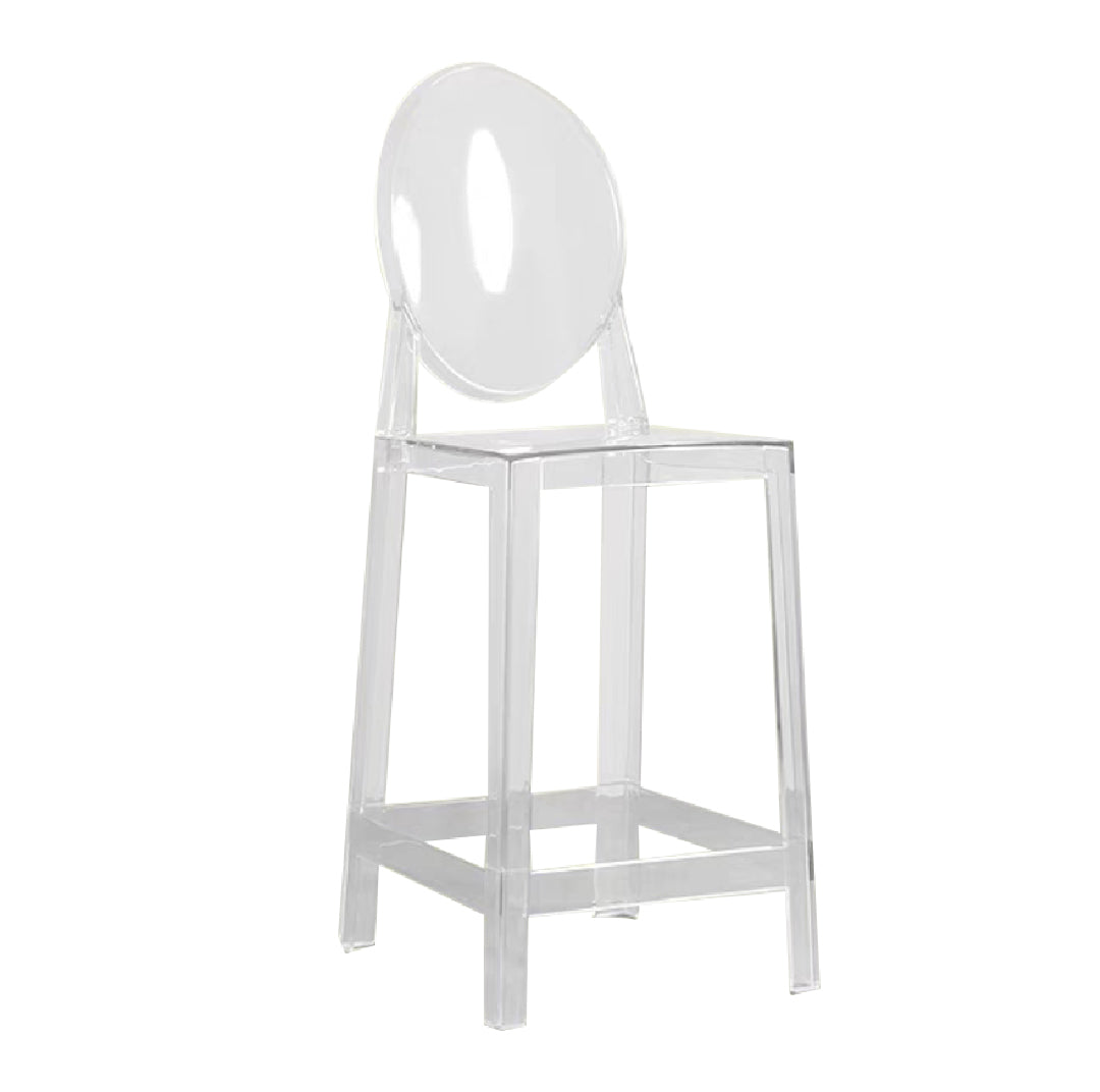 Industrial Backrest Armless Counter Chair Plastic Bar Stool with 4 Legs