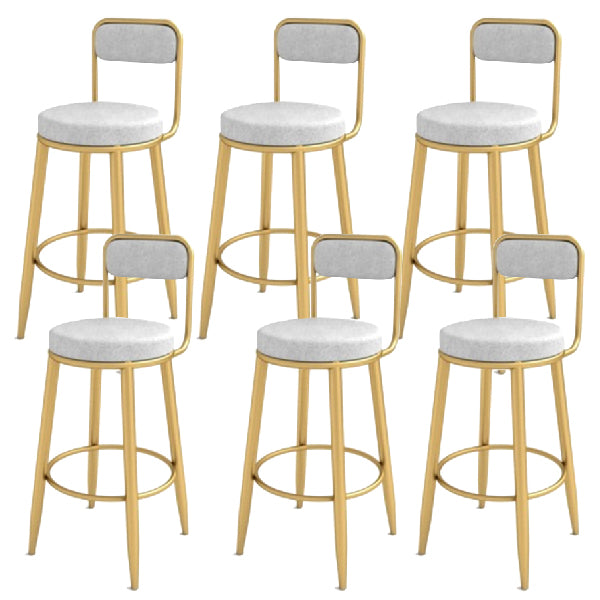 Contemporary Iron Counter Height Stools Low Back Bar Stool for Living Room