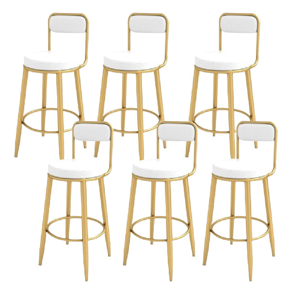 Contemporary Iron Counter Height Stools Low Back Bar Stool for Living Room