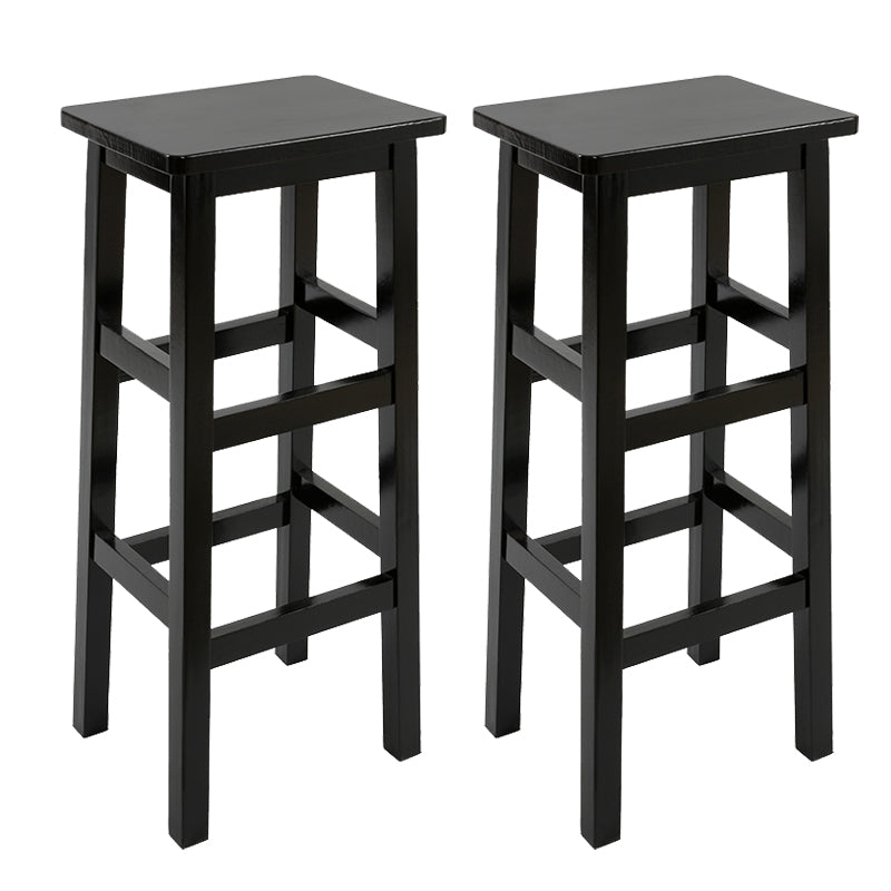 Backless Solid Wood Counter Stool Industrial Wooden Armless High Chair