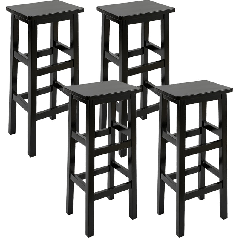 Backless Solid Wood Counter Stool Industrial Wooden Armless High Chair