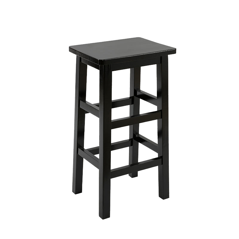 Backless Solid Wood Counter Stool Industrial Wooden Armless High Chair