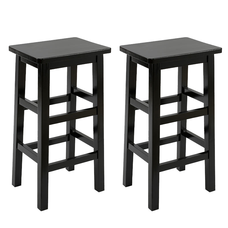 Backless Solid Wood Counter Stool Industrial Wooden Armless High Chair