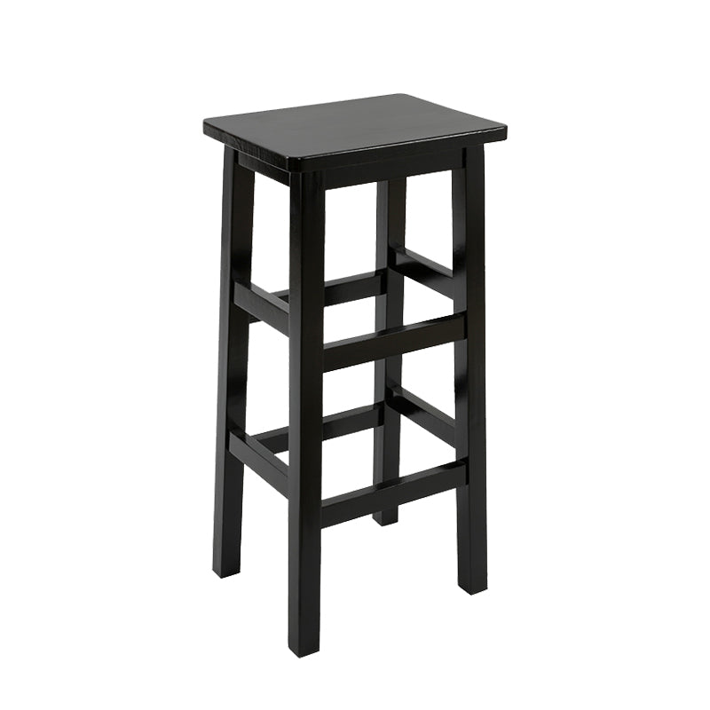 Backless Solid Wood Counter Stool Industrial Wooden Armless High Chair