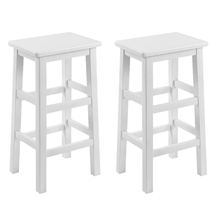 Backless Solid Wood Counter Stool Industrial Wooden Armless High Chair