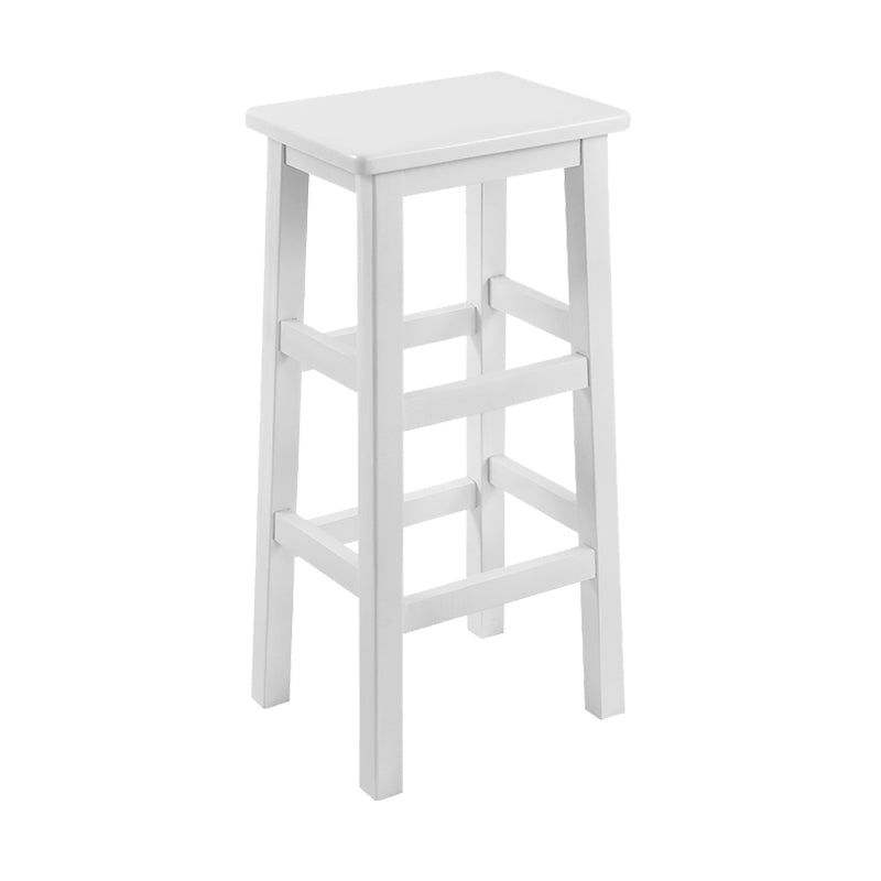 Backless Solid Wood Counter Stool Industrial Wooden Armless High Chair