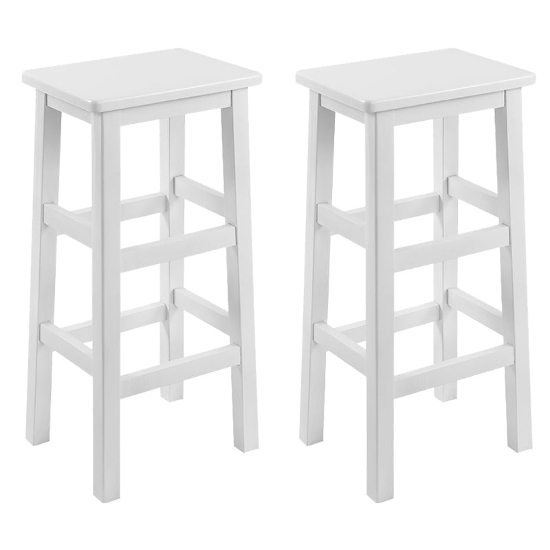 Backless Solid Wood Counter Stool Industrial Wooden Armless High Chair