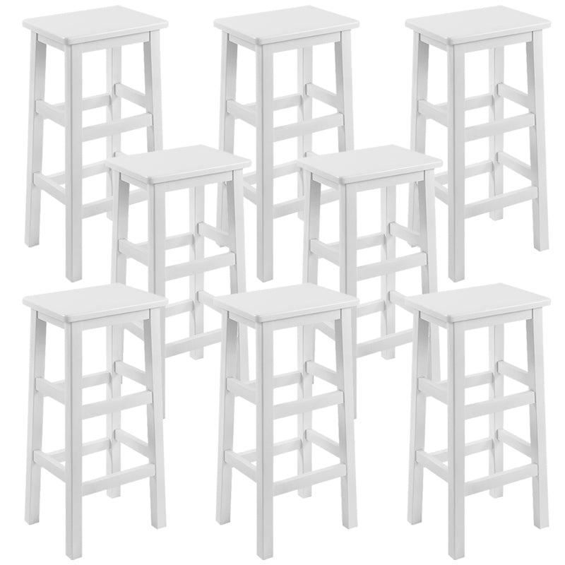 Backless Solid Wood Counter Stool Industrial Wooden Armless High Chair