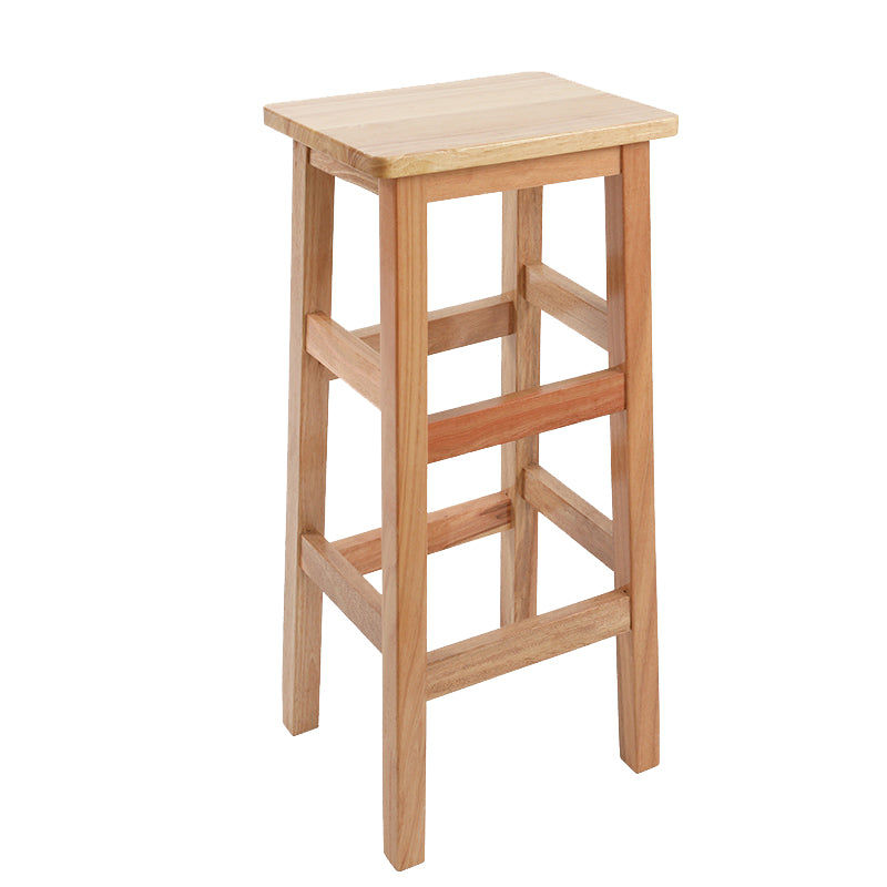 Backless Solid Wood Counter Stool Industrial Wooden Armless High Chair