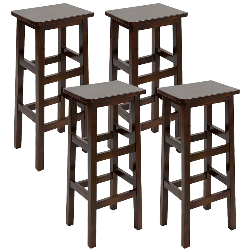 Backless Solid Wood Counter Stool Industrial Wooden Armless High Chair