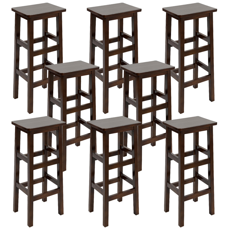 Backless Solid Wood Counter Stool Industrial Wooden Armless High Chair