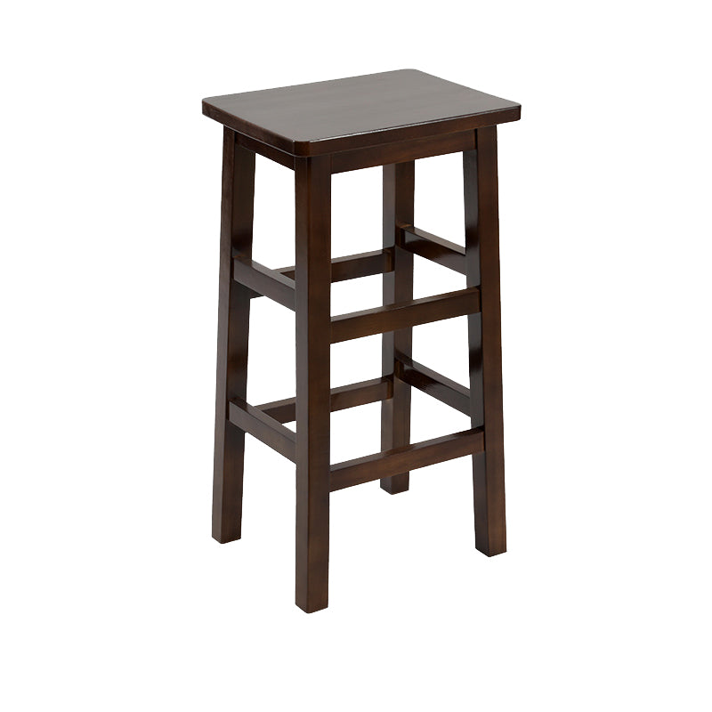 Backless Solid Wood Counter Stool Industrial Wooden Armless High Chair