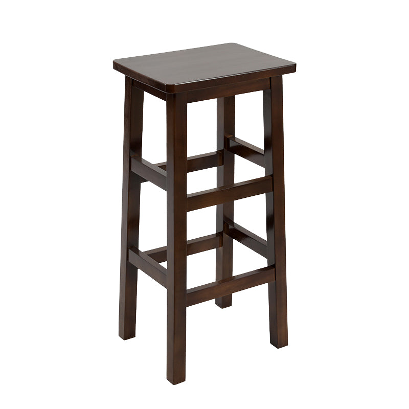 Backless Solid Wood Counter Stool Industrial Wooden Armless High Chair