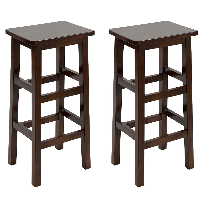 Backless Solid Wood Counter Stool Industrial Wooden Armless High Chair