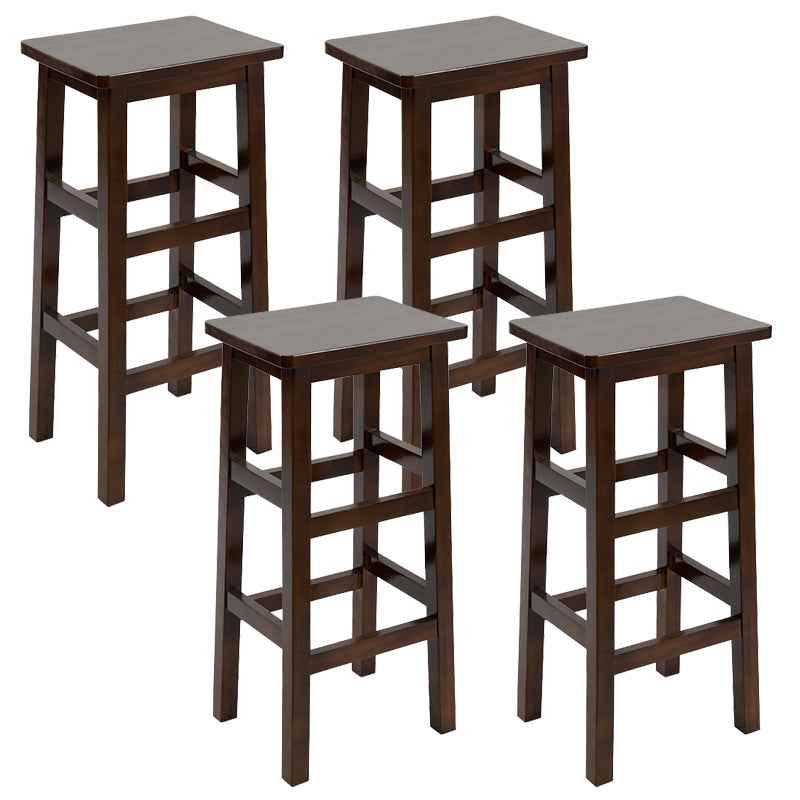 Backless Solid Wood Counter Stool Industrial Wooden Armless High Chair