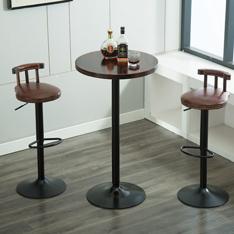 Industrial Backrest Chair with Metal Base Adjustable High Chair for Bistro Bar