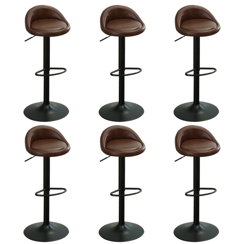 Industrial Backrest Chair with Metal Base Adjustable High Chair for Bistro Bar