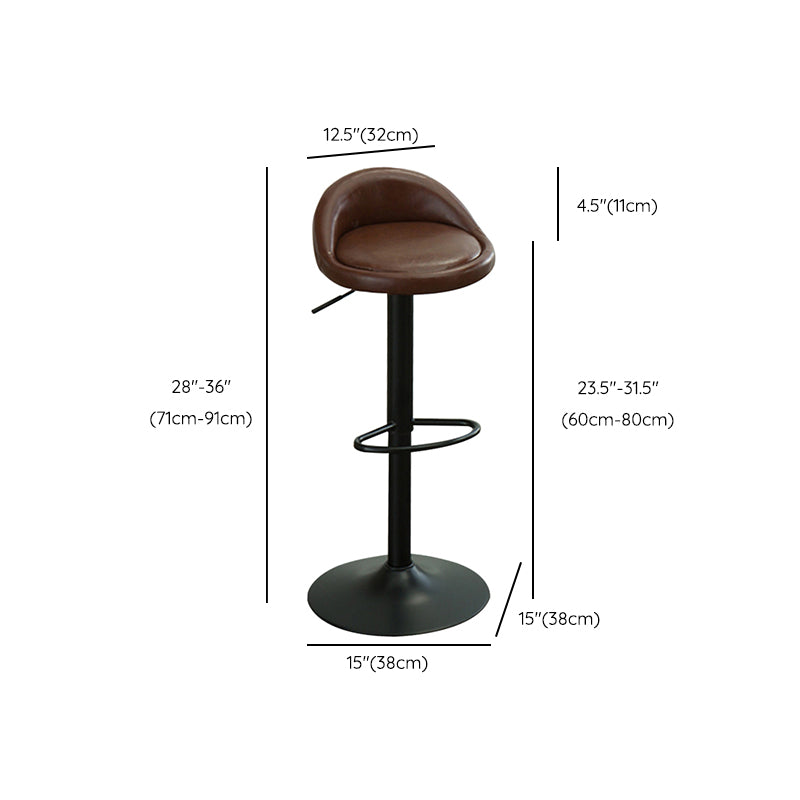 Industrial Backrest Chair with Metal Base Adjustable High Chair for Bistro Bar