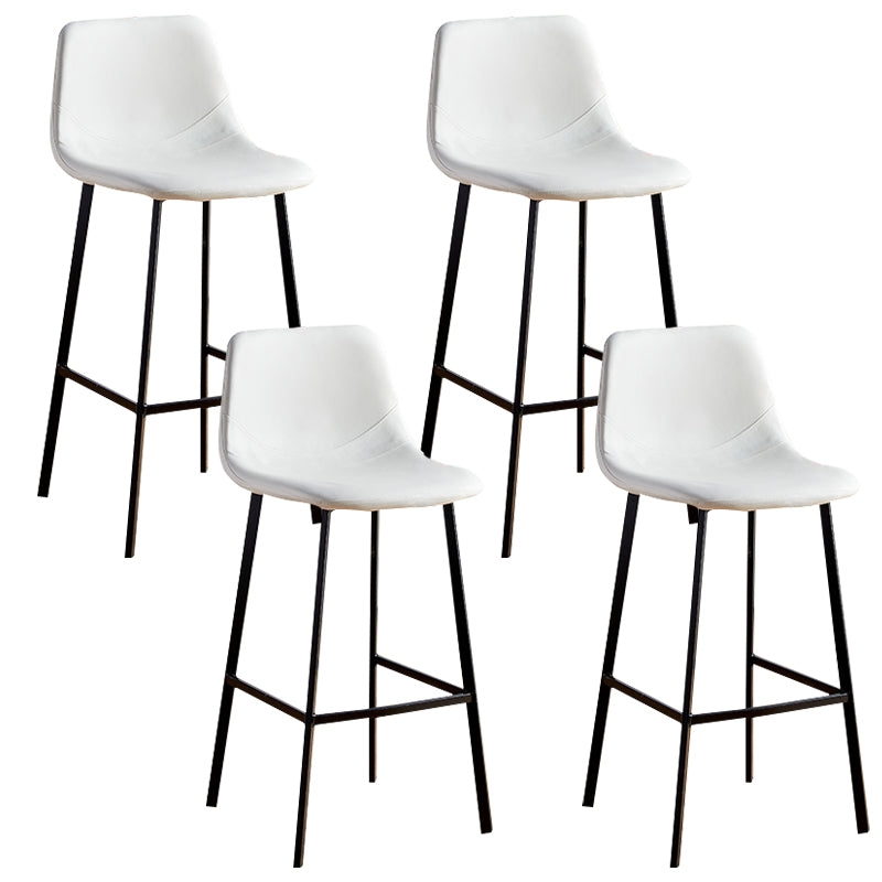 Faux Leather Armless Counter Stool Modern Style Low Back Bar Stool for Indoor