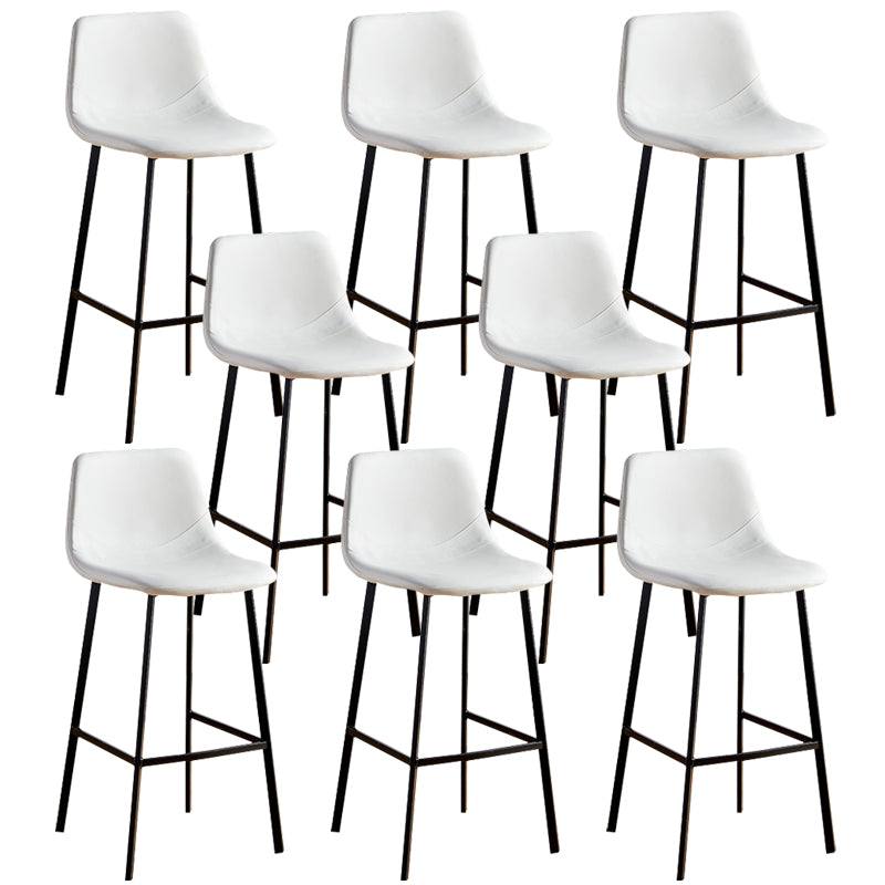Faux Leather Armless Counter Stool Modern Style Low Back Bar Stool for Indoor