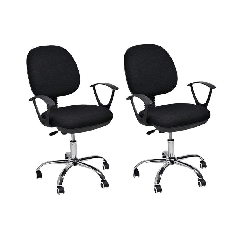 Contemporary Swivel Chair Microfiber Black Task Office Chair