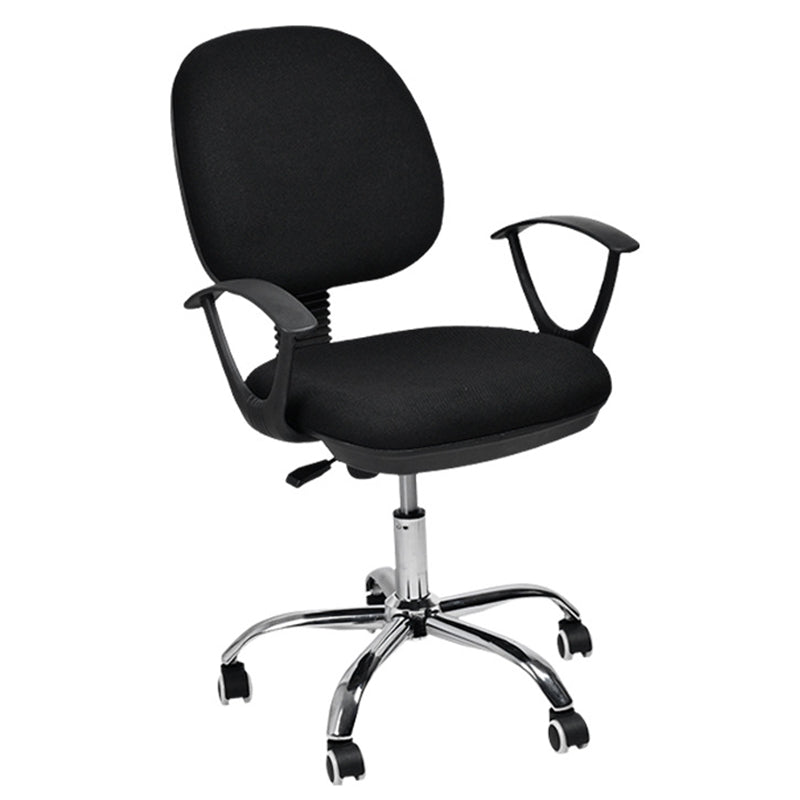 Contemporary Swivel Chair Microfiber Black Task Office Chair