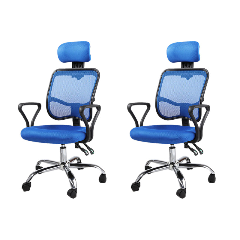 Modern Adjustable Seat Height Office Chair Fixed Arms Swivel Chair