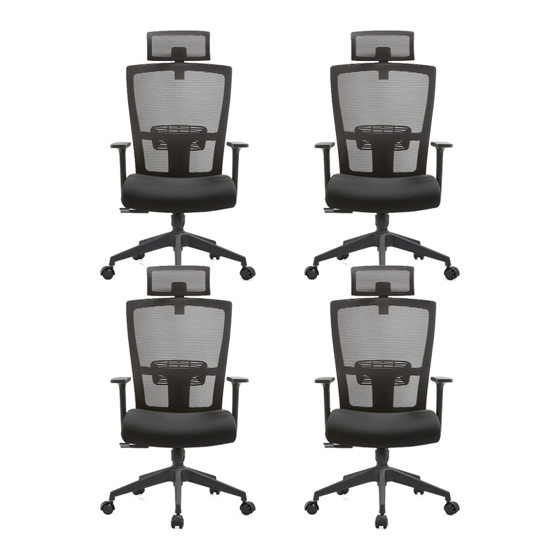 26 Inch Wide Modern Desk Chair Black Fixed Arms Office Chair