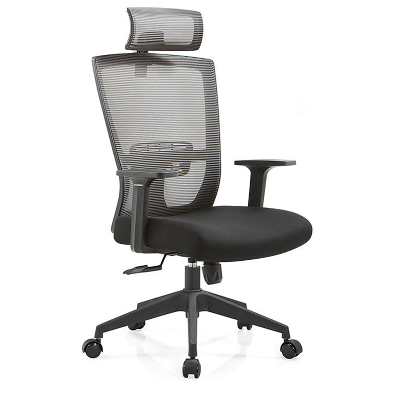 26 Inch Wide Modern Desk Chair Black Fixed Arms Office Chair