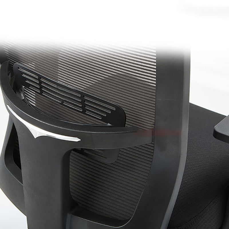 26 Inch Wide Modern Desk Chair Black Fixed Arms Office Chair