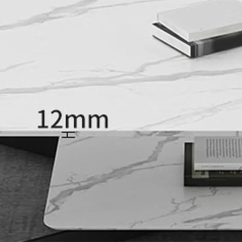 Cross Legs Slate Coffee Table Shelf Included Simple Single Cocktail Table