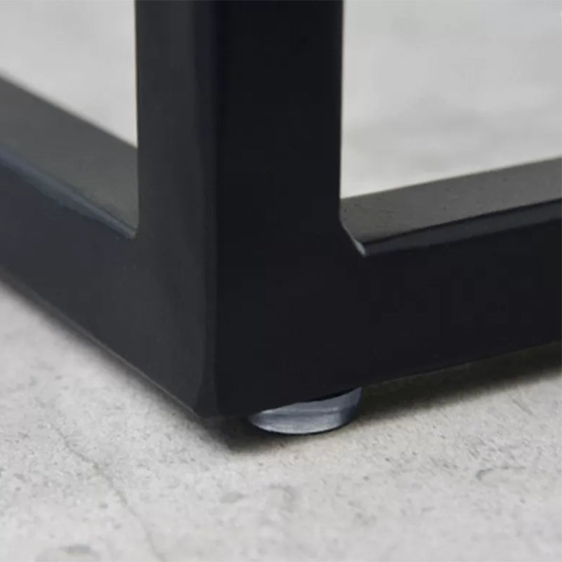 Black Finish Metal Rectangular Coffee Cocktail Table with Storage Shelf