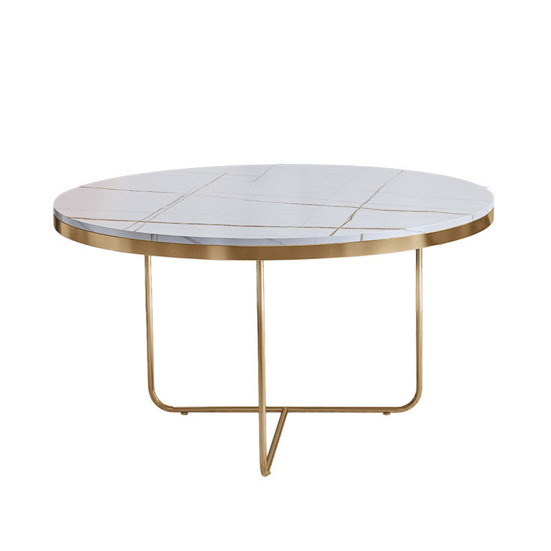 Luxurious Round Slate Top Coffee Cocktail Table in Black and White