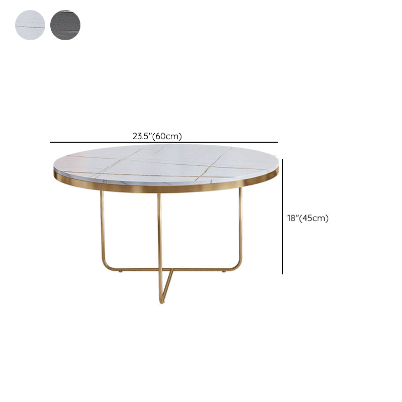 Luxurious Round Slate Top Coffee Cocktail Table in Black and White
