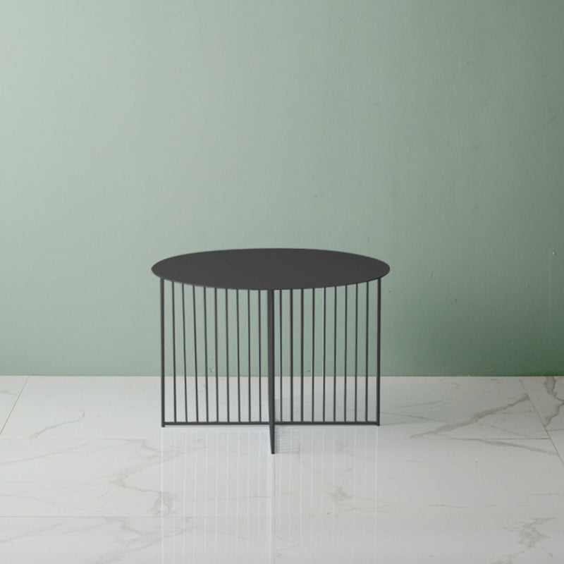 Mid-Century Modern Iron Coffee Table Metal Round Frame Cocktail Table