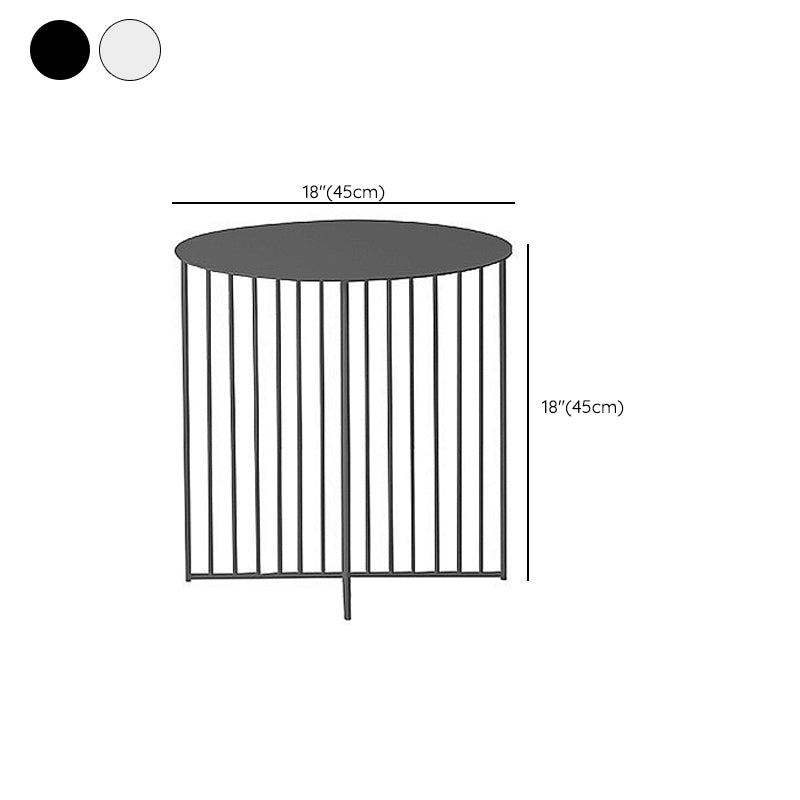 Mid-Century Modern Iron Coffee Table Metal Round Frame Cocktail Table