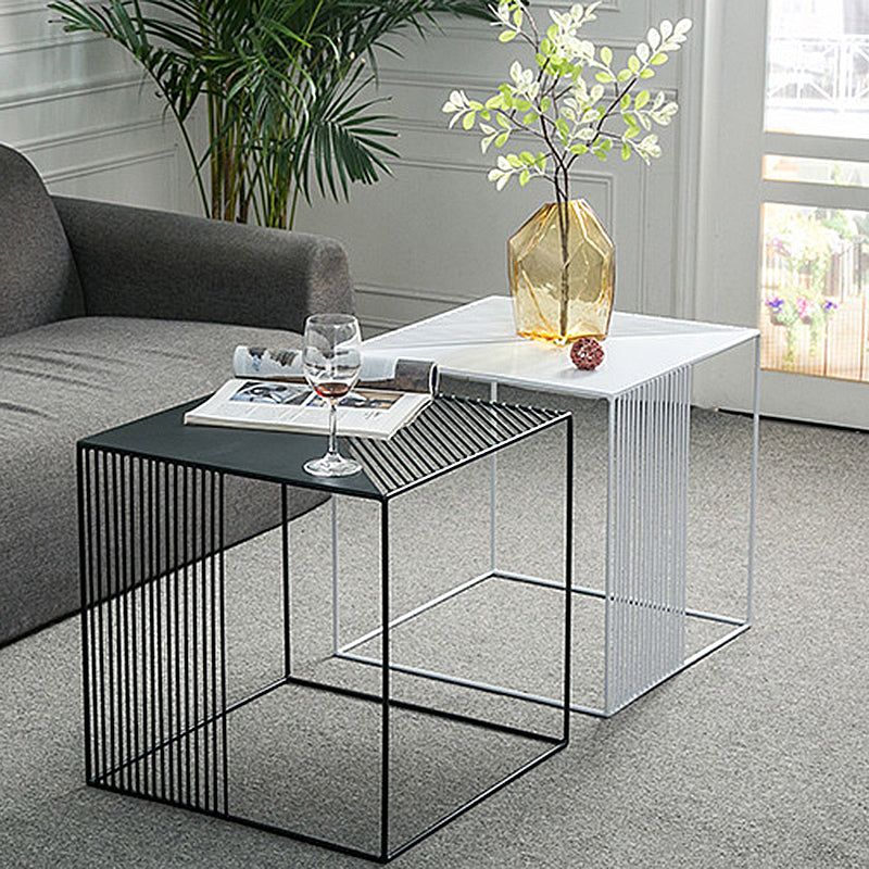 Metal Square Coffee Table Mid Century Simple Frame Cocktail Table