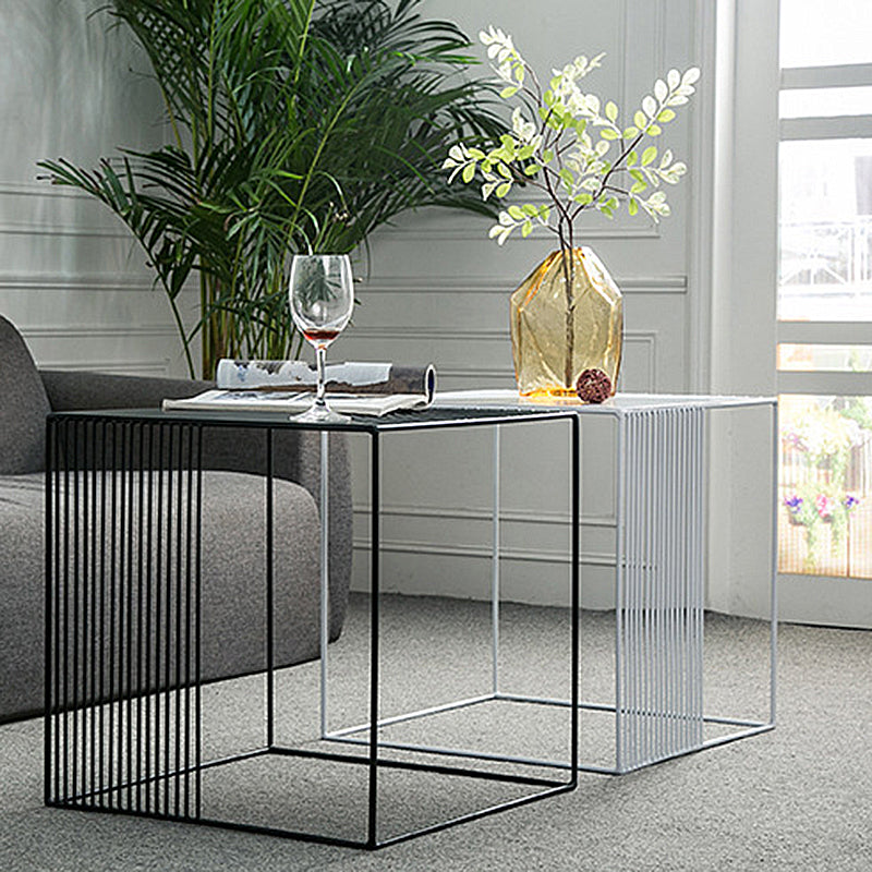 Metal Square Coffee Table Mid Century Simple Frame Cocktail Table