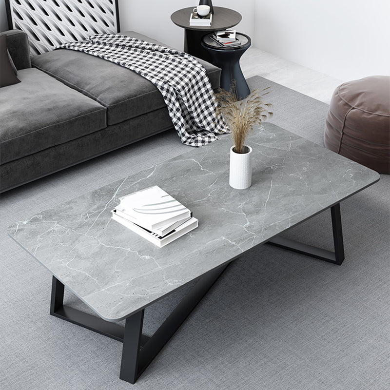 Frame 15.7" H 1 Single Cocktail Table Rectangular Slate Simple Coffee Table