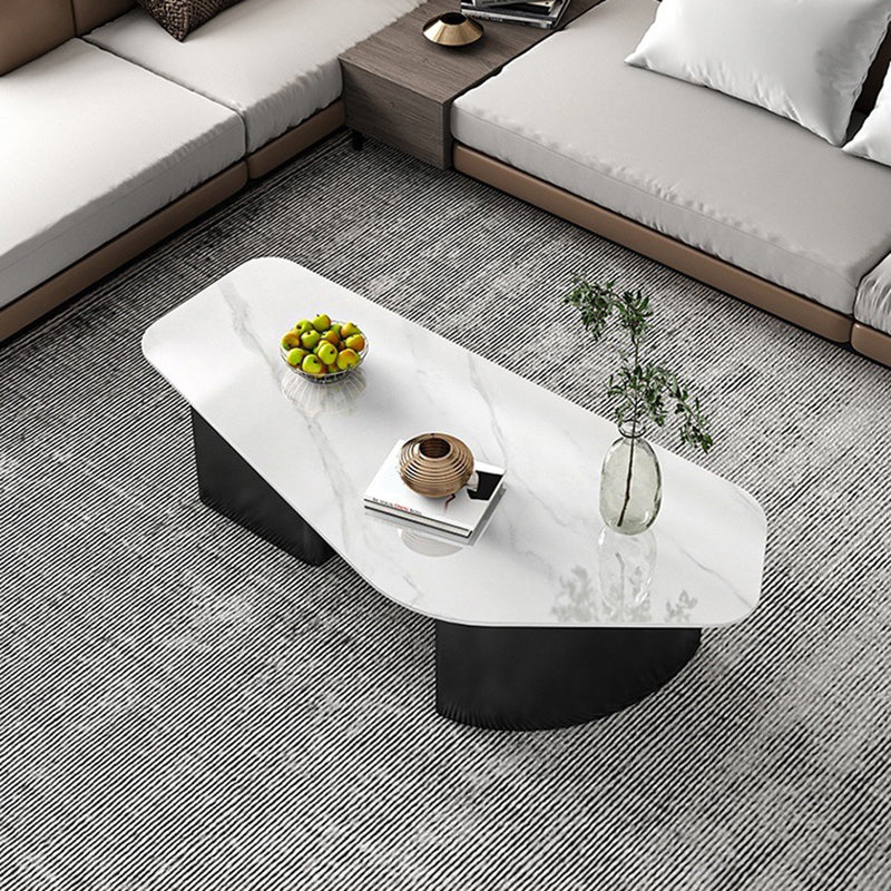 2 - Drawer Irregular Slate Coffee Table 15.7" H 1 Single Coffee Cocktail Table