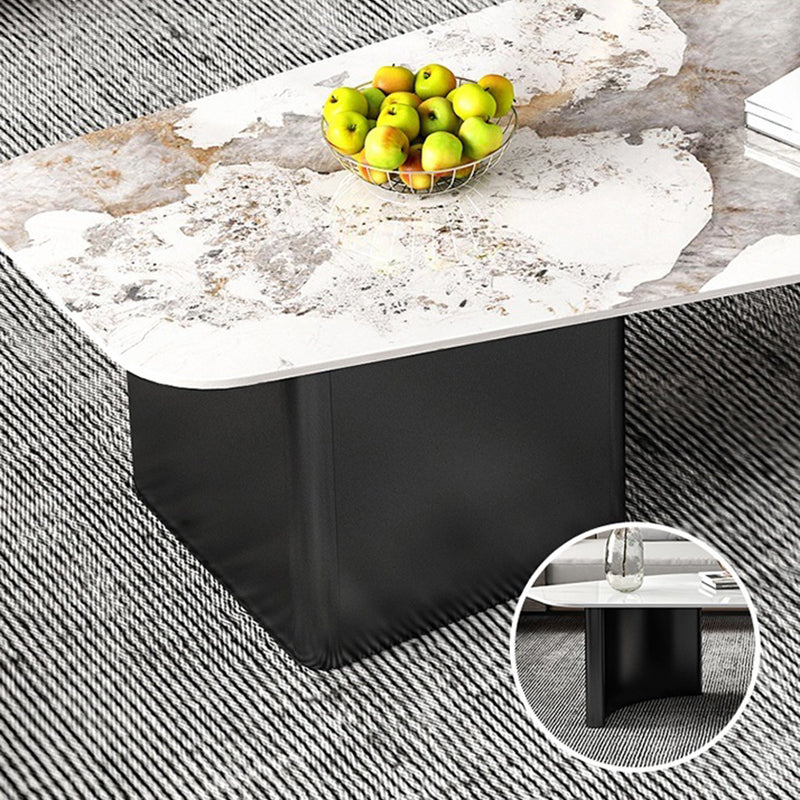 2 - Drawer Irregular Slate Coffee Table 15.7" H 1 Single Coffee Cocktail Table