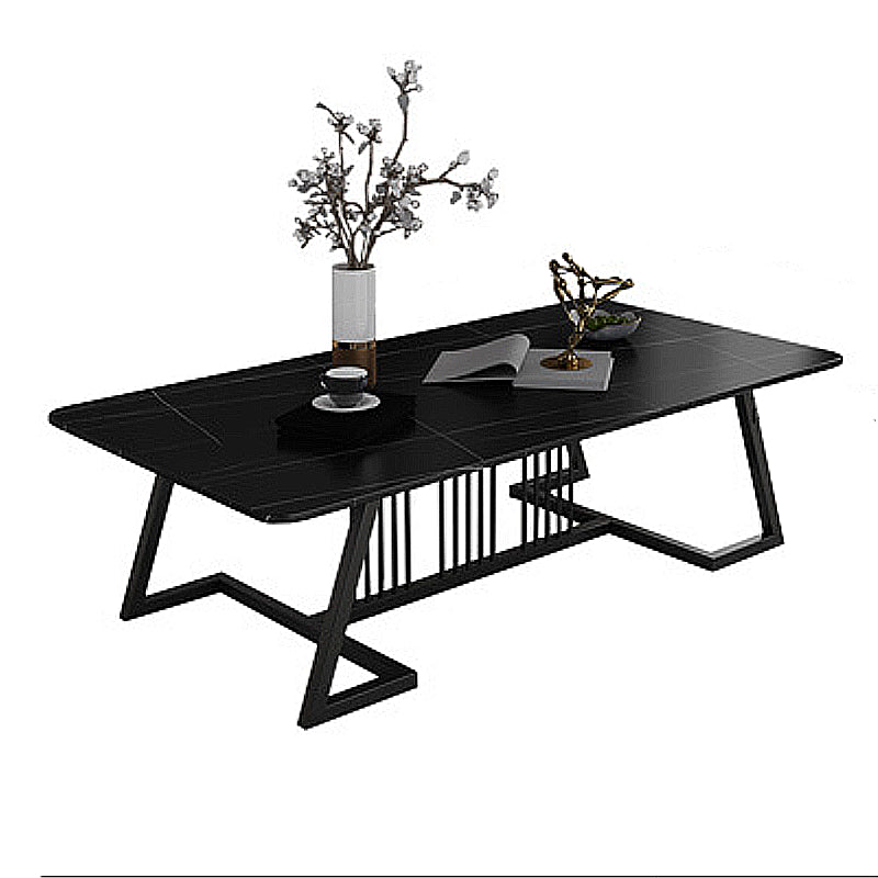 Rectangular Slate 1 Single Coffee Table 17.7-In High Frame Cocktail Table